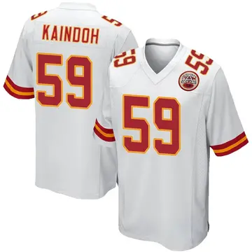 Joshua Kaindoh 59 Kansas City Chiefs Super Bowl LVII Champions Youth Game  Jersey - White - Bluefink